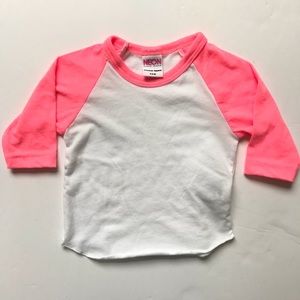 American Apparel Raglan Pink Long Sleeve Shirt